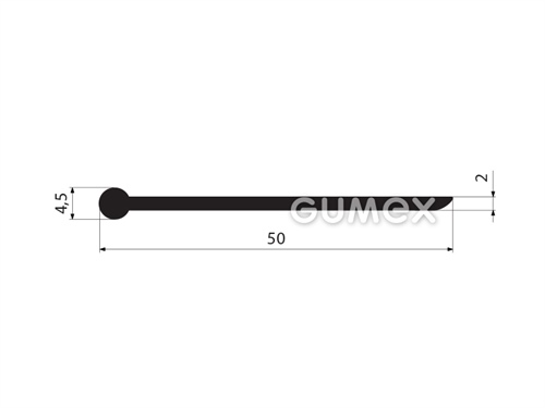 Pryžový profil tvaru "I", 50x4,5/2mm, 70°ShA, EPDM, -40°C/+100°C, černý